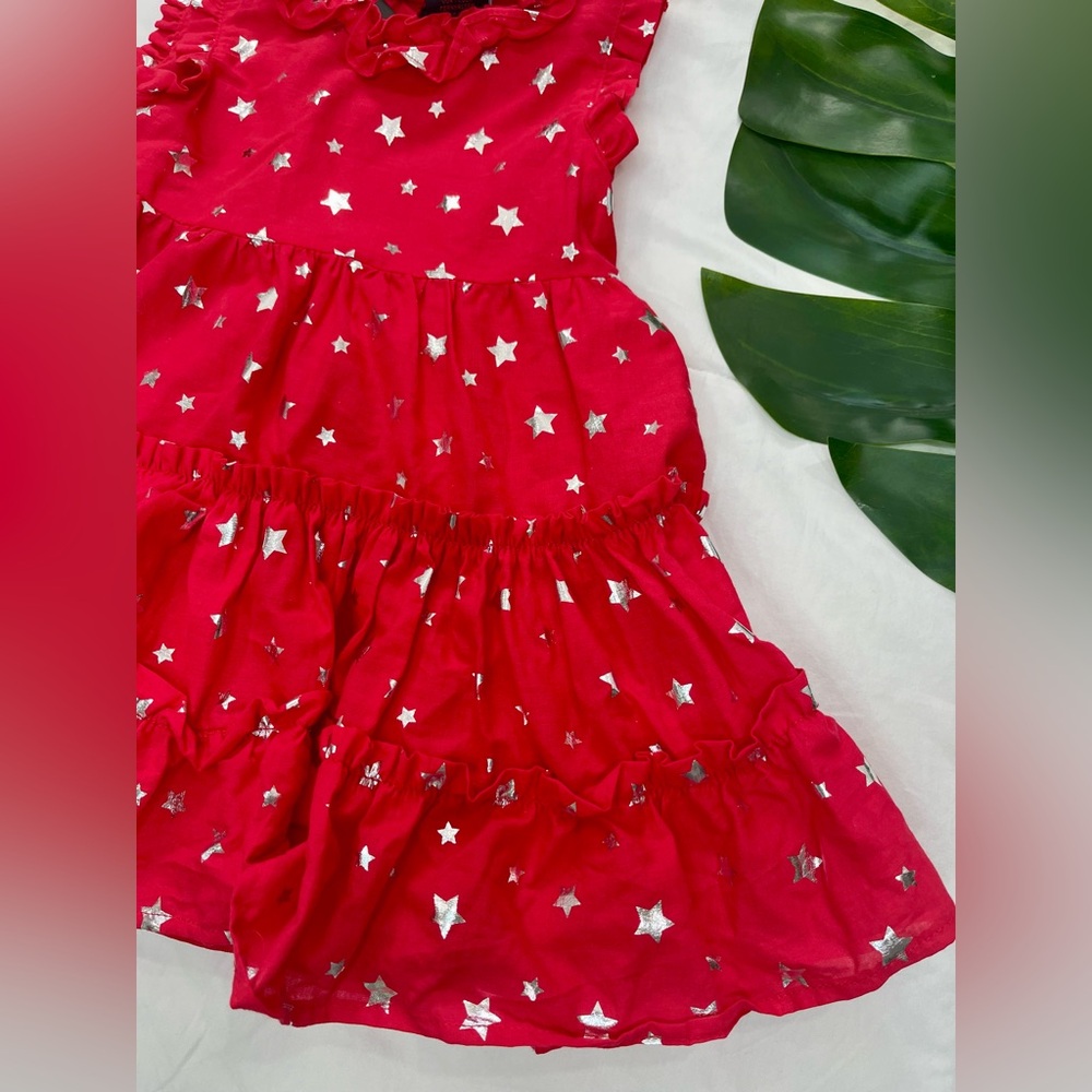 CYNTHIA ROWLEY• Kids Toddler Baby Girls Red Ruffle Star Tiered Dress NWT - Picture 4 of 11